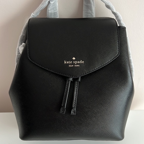 NEW Kate Spade Lizzie Medium Flap Backpack Black - Picture 2 of 12